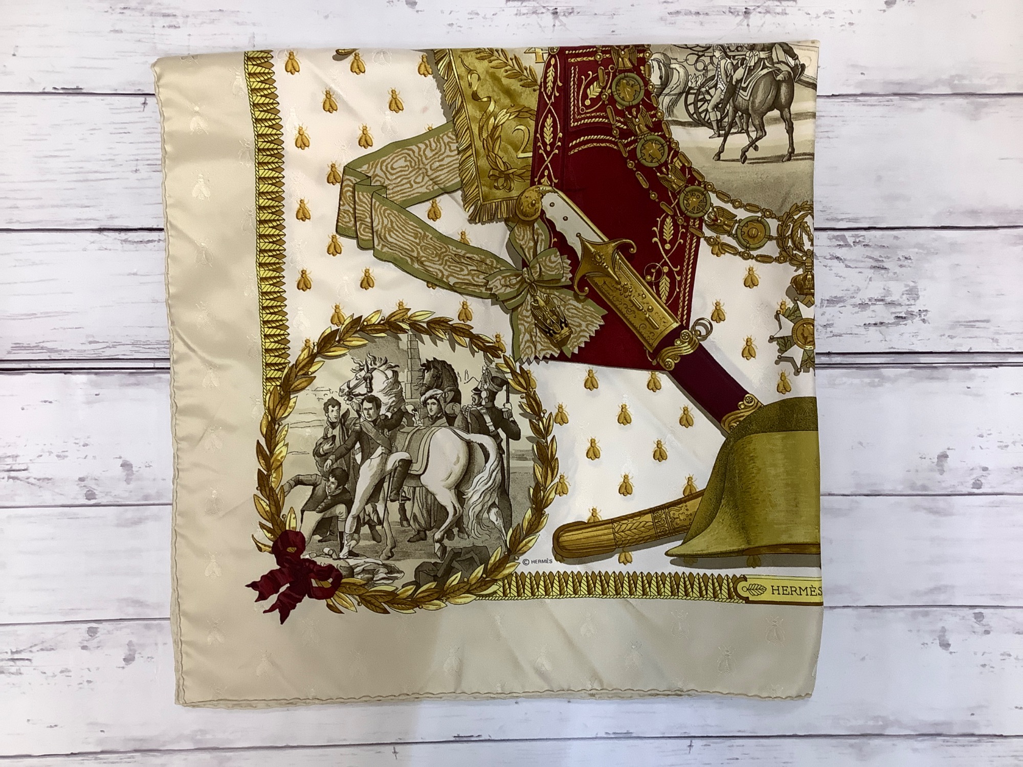 HERMES エルメス カレ90 NAPOLEON ナポレオン スカーフ シルク