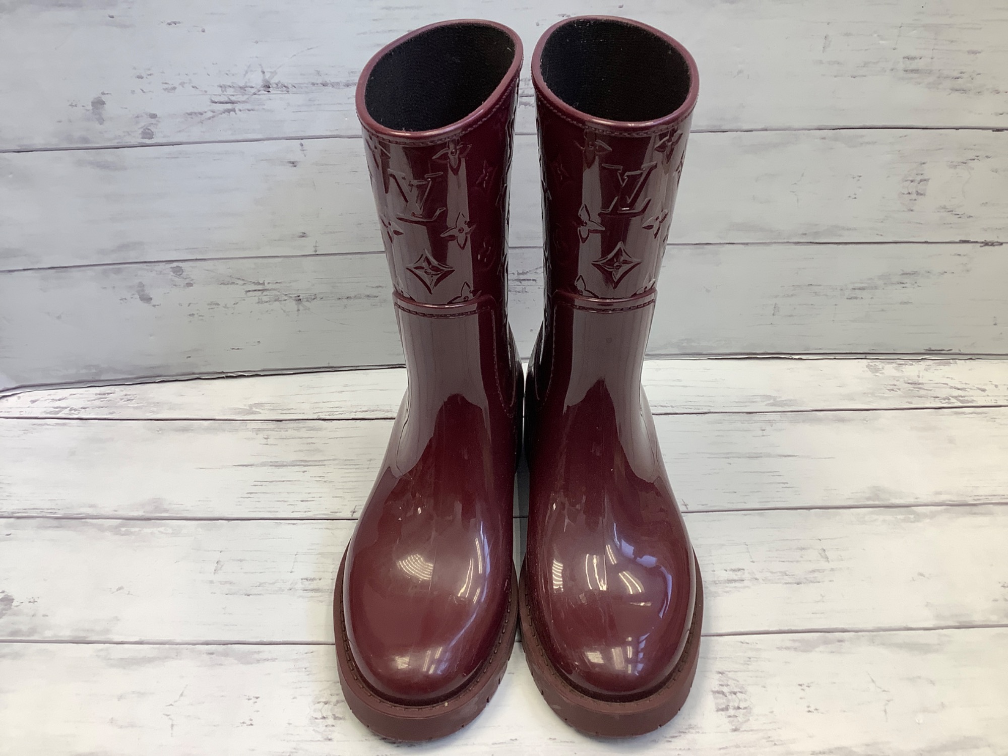 【美品】LOUIS VUITTON ルイヴィトン　ドロップス　レインブーツ 雨の日もエレガントに☆LOUIS VUITTON☆ドロップス レインブーツ
