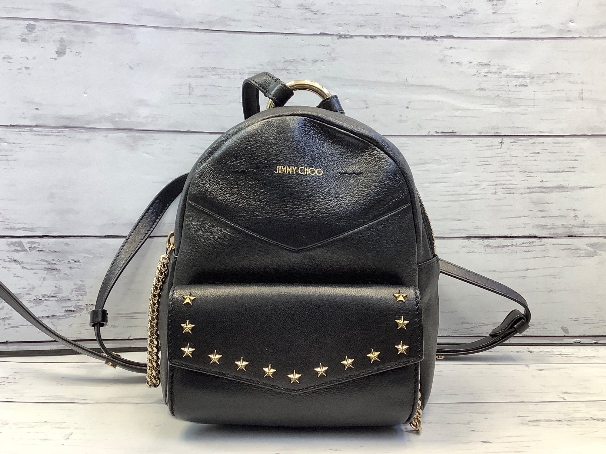 極美品✨ Jimmy Choo ジミーチュウ ミニ リュック キャシー スタッズ JIMMY CHOO ジミーチュウ CLAY Studs スタッズ バックパック (Jimmy