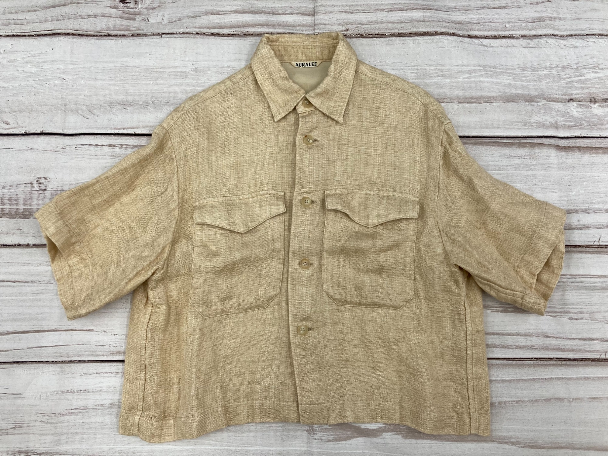 AURALEE(オーラリー)よりリネンダブルフェイスハーフスリーブシャツが