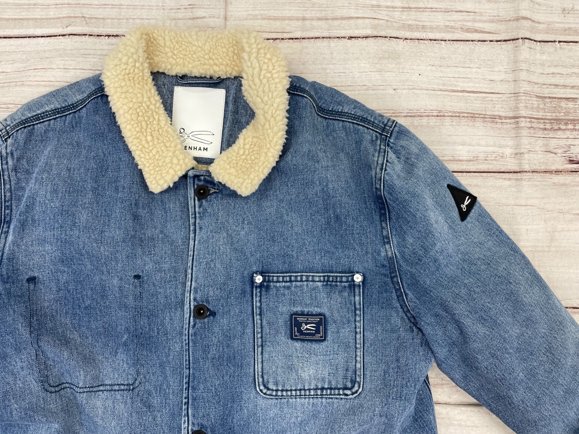 美品デンハムフライトジャケットボアデニム m3574 デンハム DENHAM デニム アウター