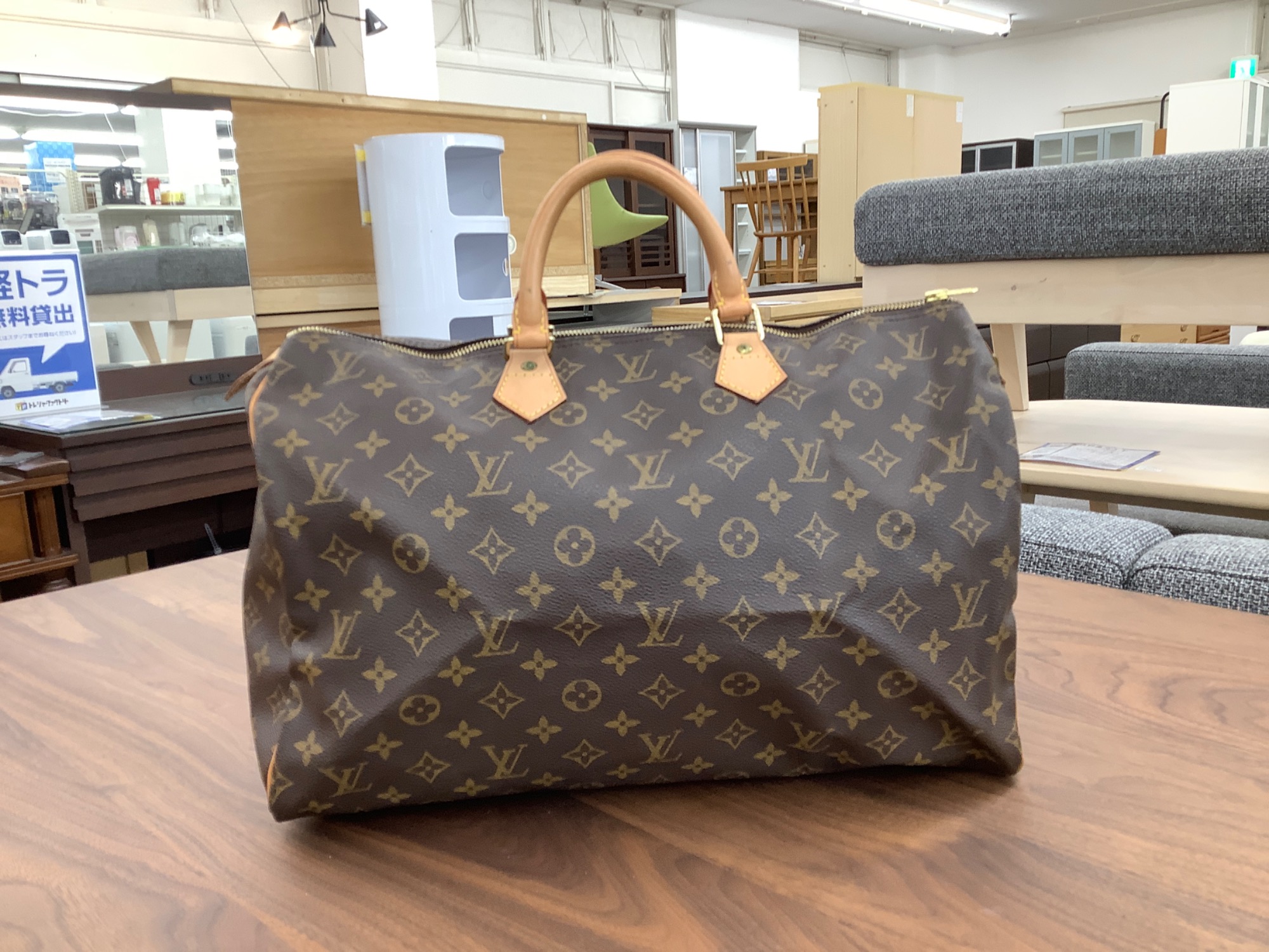 LOUIS VUITTON◇1)スピーディ40_モノグラム・キャンバス_BRW/PVC/BRW