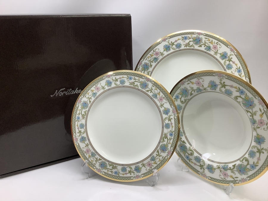 ノリタケ　ヨシノ　30センチサービスプレートブルー　6枚組 ノリタケヨシノ30センチサービスプレートブルー6枚組