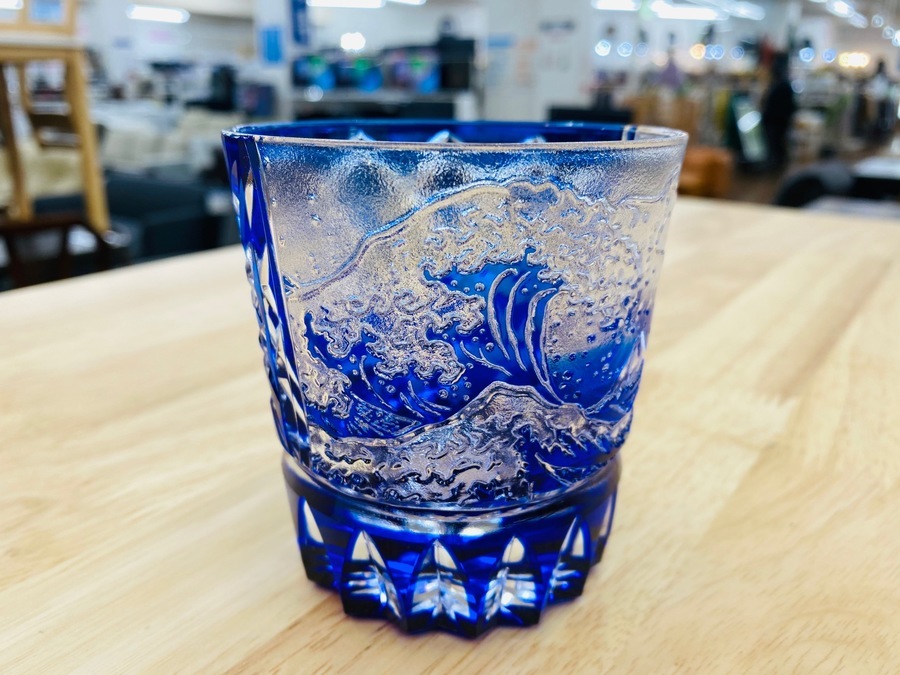 古物☆波ガラス☆小棚☆