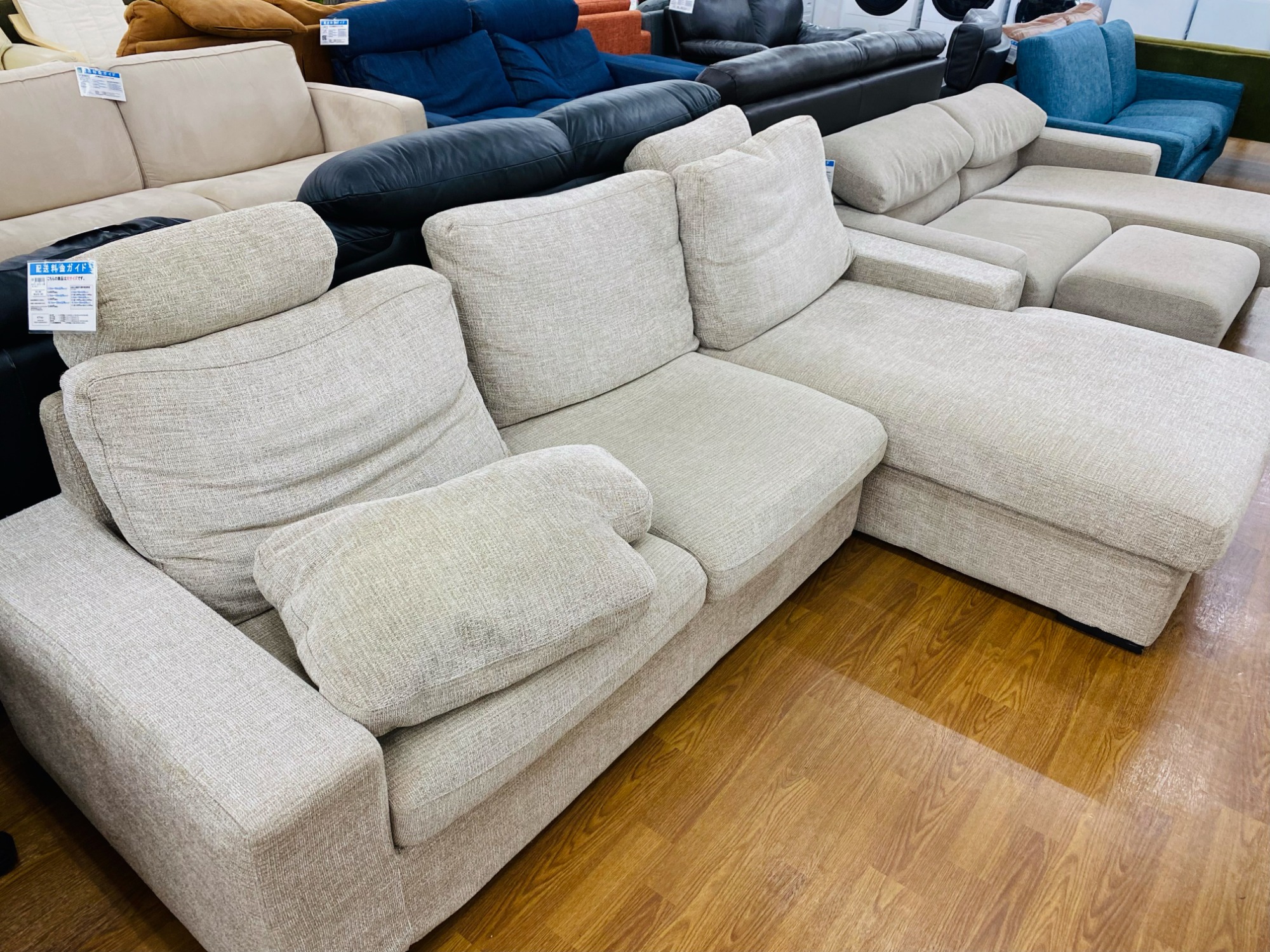 期間限定価格商品 大塚家具 LSコンフォート カウチソファーの背もたれ 総革 その他