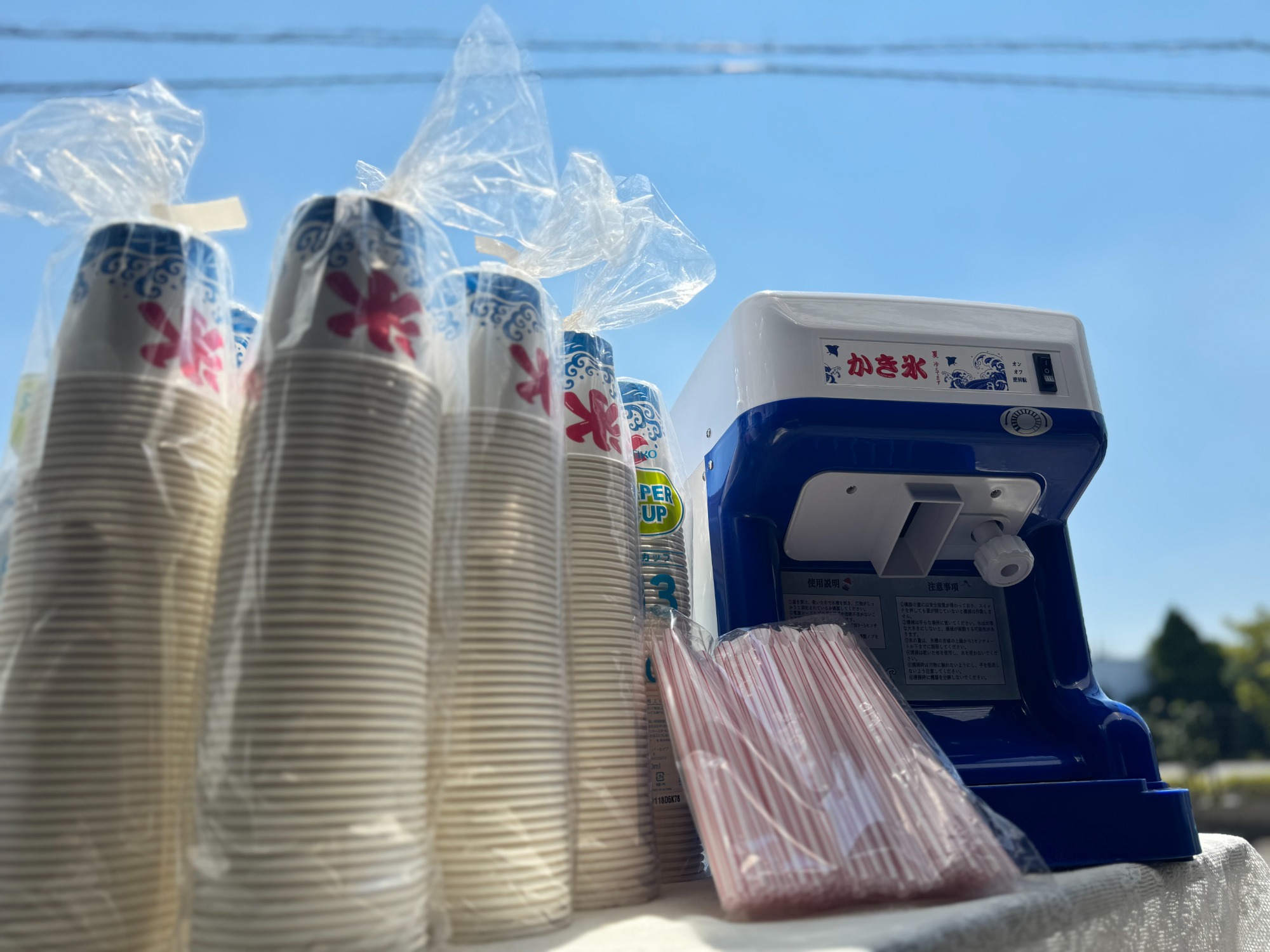 お祭りや学園祭に大活躍！！】電動かき氷機、かき氷カップ、スプーン