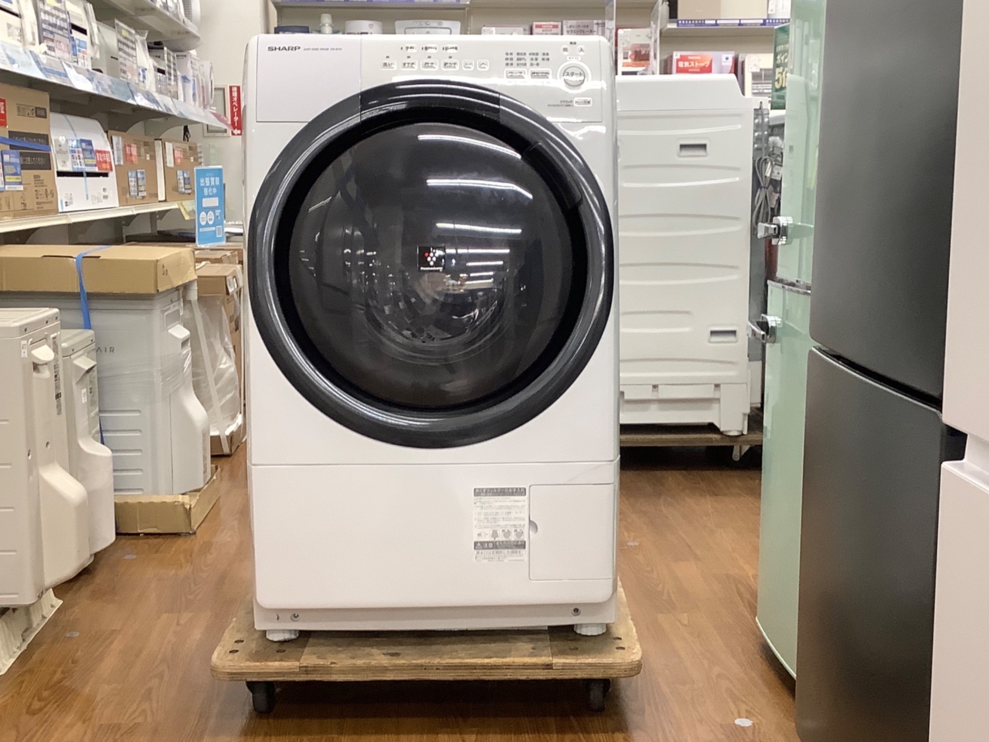 【送料込み】SHARP 2023年製 ES-S7H-WL ドラム式洗濯乾燥機 M~ SHARPドラム式電気洗濯機 ES-S7H-WL 2023年製 7kg M~ SHARPドラム式