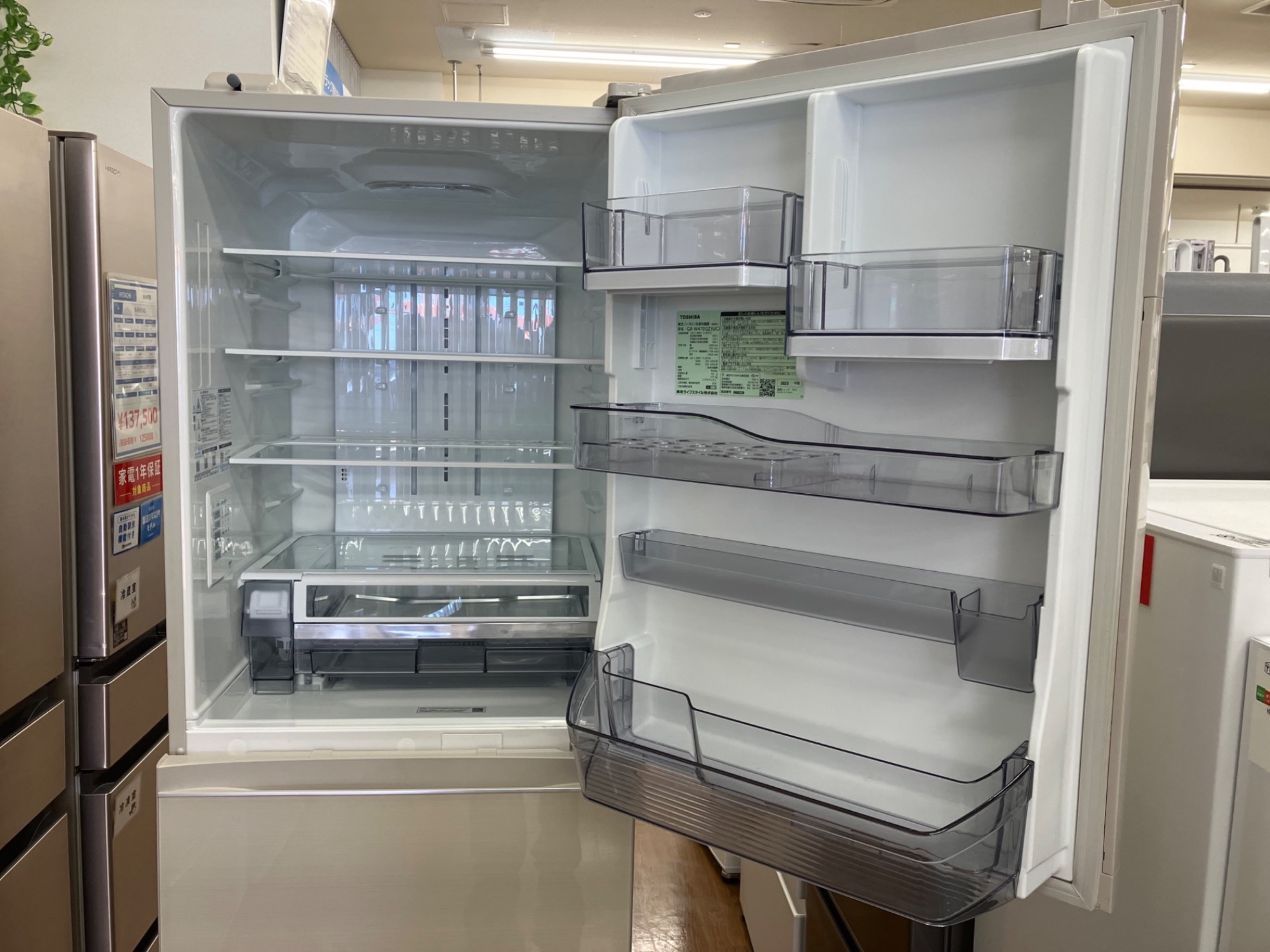 TOSHIBA 5ドア冷蔵庫　470L 2023年製　GR-W470GZ 【トレファク　川越店】 TOSHIBA (トウシバ) 5ドア冷蔵庫 GR-W470GZ 2023年製 470L｜トレファク