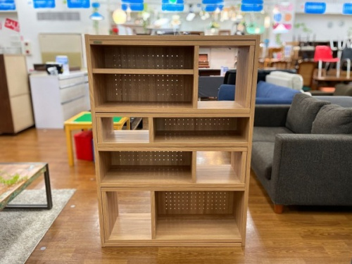 万能収納 シェルフ　オープンシェルフ　スライド式の佐藤産業