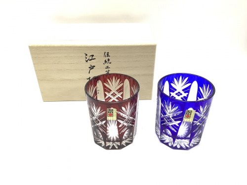 和食器のペア切子グラス