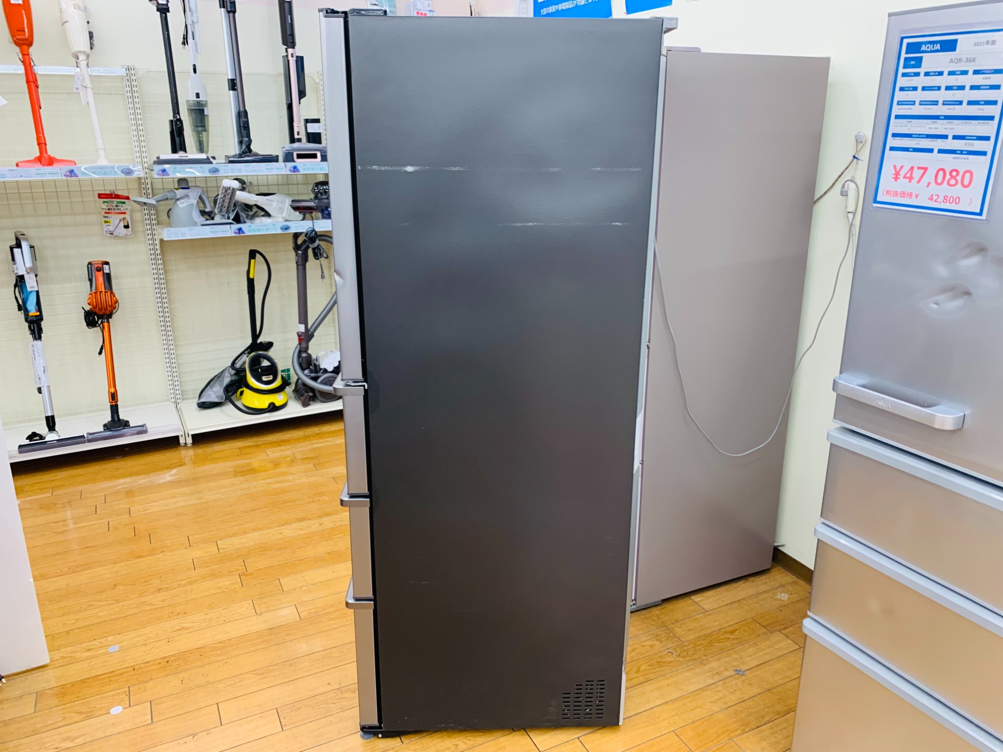 冷蔵庫販売強化中】AQUA（アクア）の4ドア冷蔵庫【AQR-V43K(S)】をご