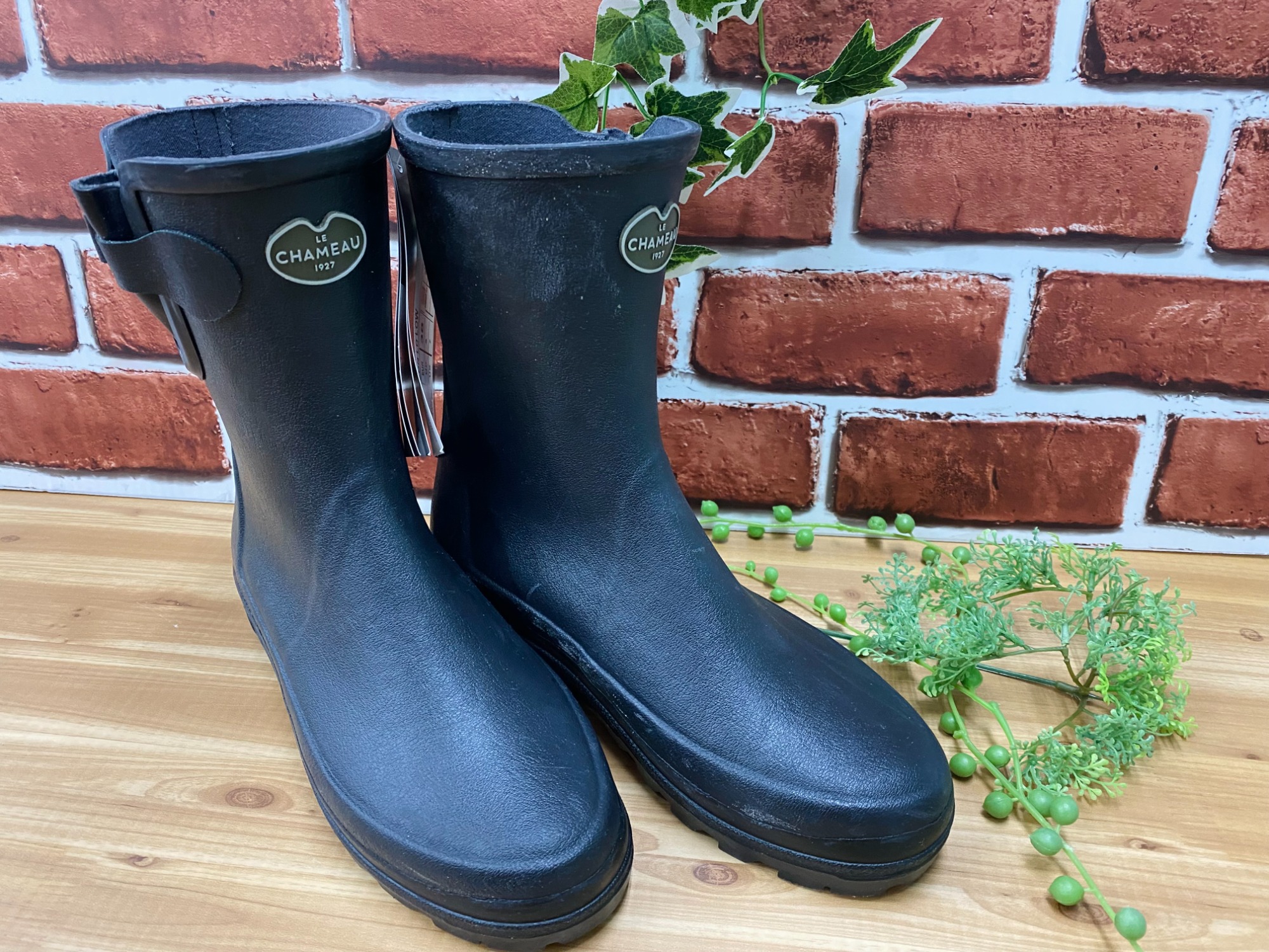 256】レディースレインブーツ LE CHAMEAU 23.5cm 37 靴