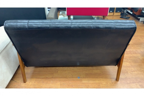 2人掛けソファーのブラック×ブラウン