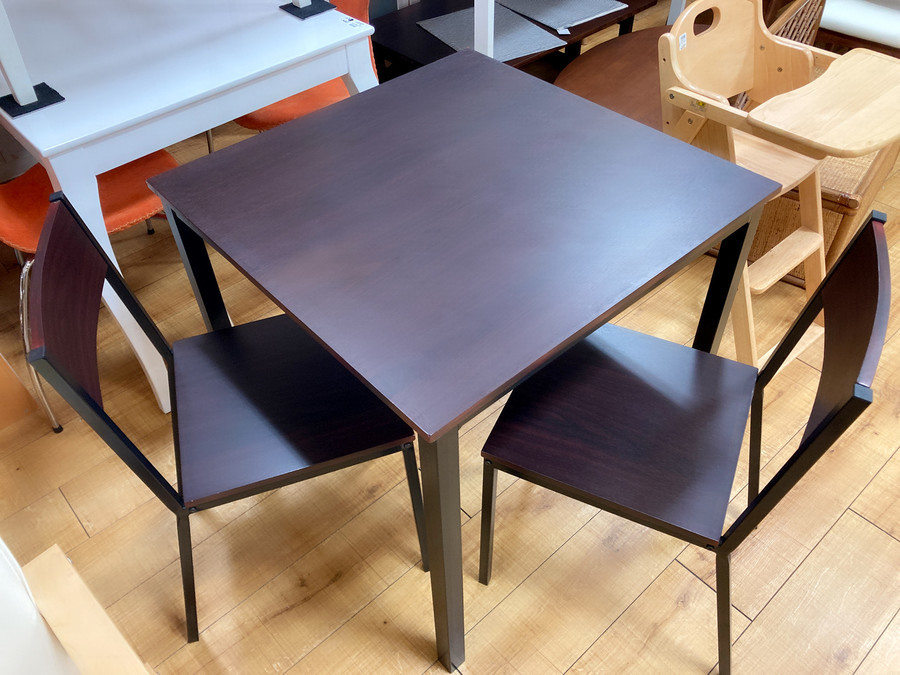 ダイニング3点セット　ブラウン×ブラック　278 ダイニング3点セット ブラウン ニトリ【トレファク南柏店】