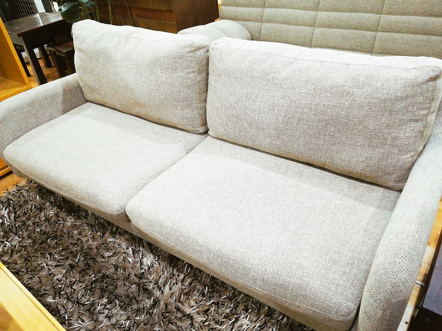 ソファ　アイボリー　大塚家具　高級ソファ 大塚家具 三人がけソファー アイボリー