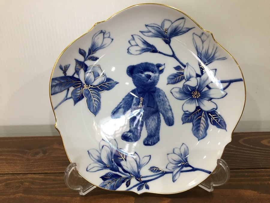 シュタイフのマイセンベア＆イヤープレート シュタイフのマイセンベア