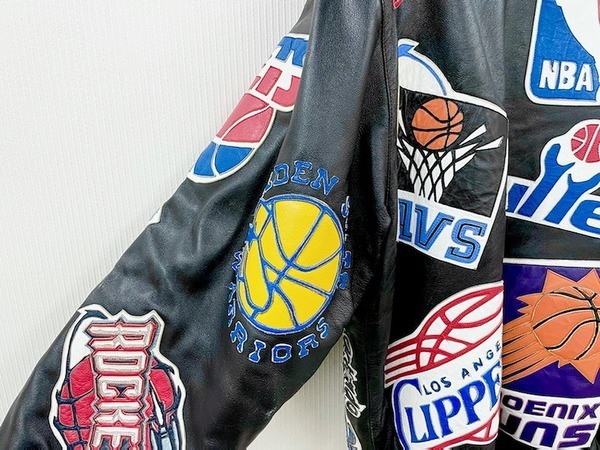 ジェフハミルトン　NBAジャケット 90s ジェフハミルトン NBA パッチ デニムジャケット 2XL 古着