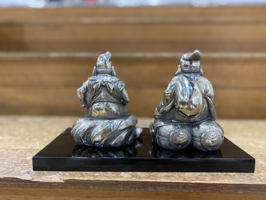 人間国宝 高村光雲 原型 洋銀使用恵比寿・大黒天像が買取入荷
