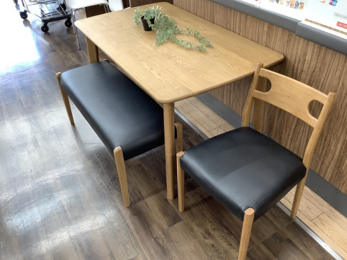 大川家具のダイニング3点セット