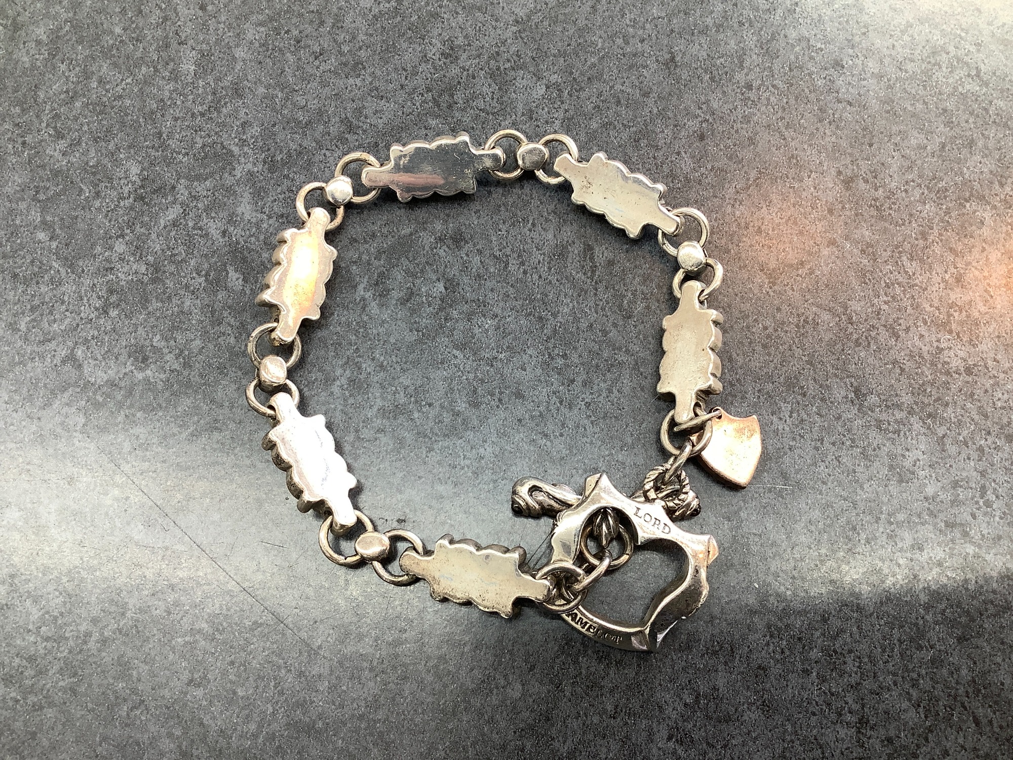 Lord Camelot メンズ ブレスレット シルバー LORD CAMELOT クロス ラウンド モチーフ シルバー ブレスレット