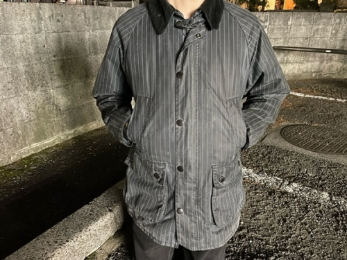 Barbour-バブアー-】ピンストライプのオイルドジャケット 入荷しました Barbour-バブアー-】ピンストライプのオイルドジャケット 入荷しました