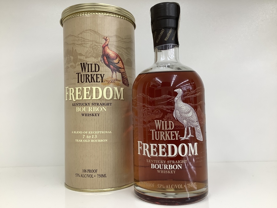 希少古酒。WILD TURKEY(ワイルドターキー）フリーダム 750ml 買取入荷