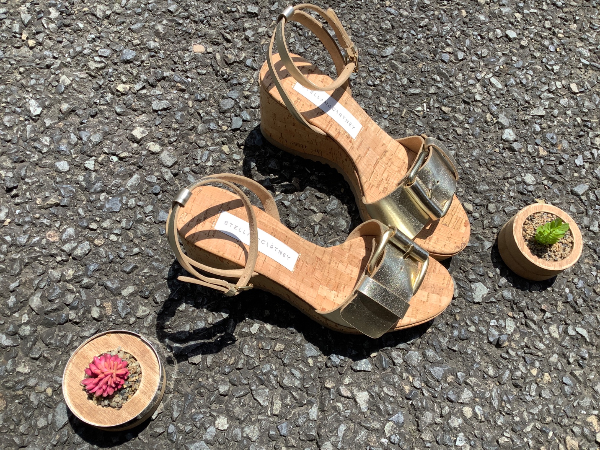 【moco】ステラマッカートニー　ウェッジソール　サンダル　黒 ステラマッカートニー ウェッジソール サンダル 黒 【公式通販】