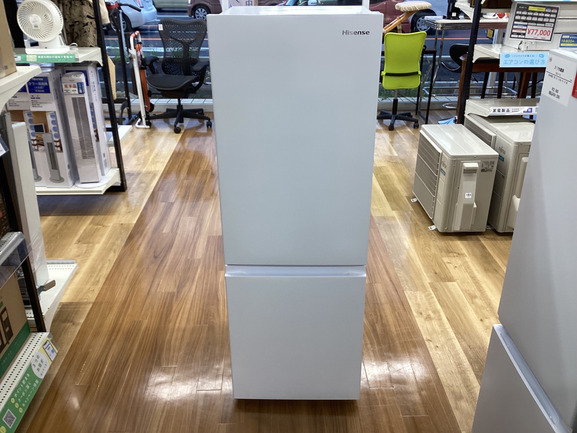 Hisense 2ドア冷蔵庫　『1年半使用』HR-D1701W ハイセンス 冷蔵庫 一人暮らし 二人暮らし 2ドア スリム 小型