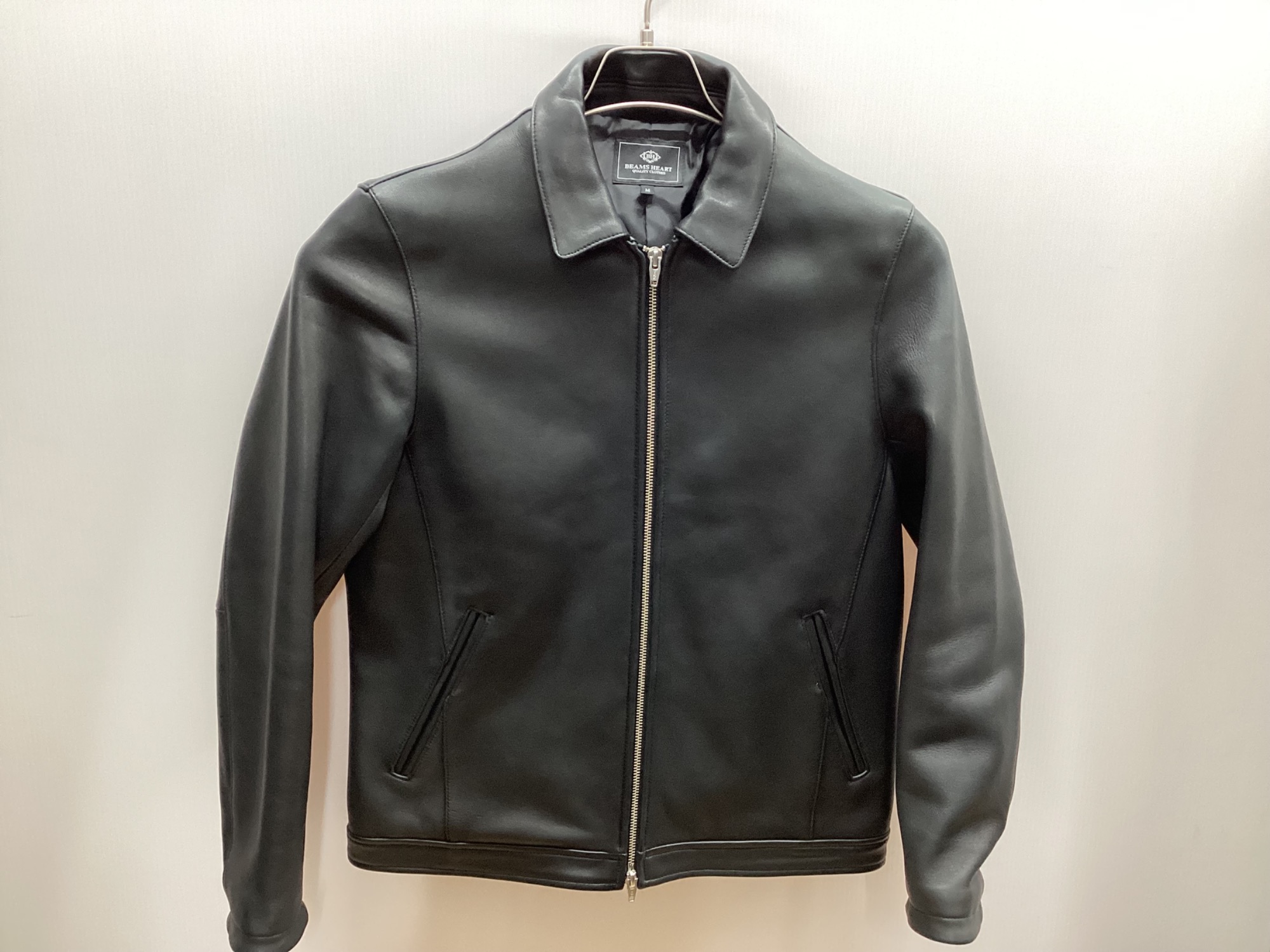 BEAMSビームス★ホワイトステッチラムレザージャケット★L BEAMS（ビームス）FUTURE ARCHIVE / VARSITY JACKET（ブルゾン