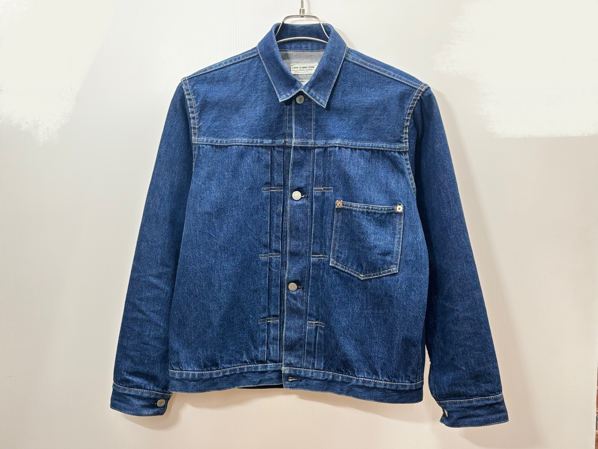 ロンハーマン　RHvintage ノーカラー　デニムジャケット 人気】 ロンハーマン ヴィンテージ デニムジャケット グレー