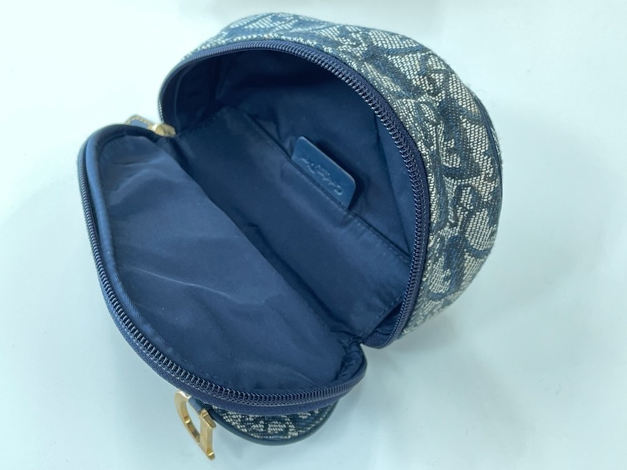 【最終価格】Dior  ディオールサドルトロッターバッグポーチジャガードblue Christian Dior クリスチャンディオール トロッター サドルバッグの