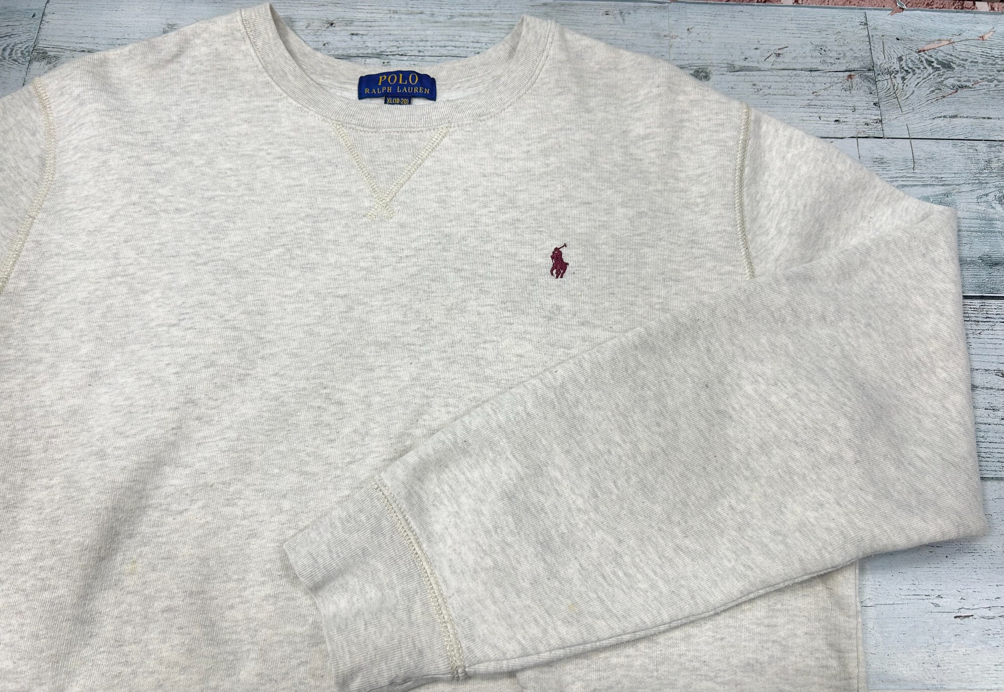 ラルフローレン　レディース　豪華　ビーズ刺繍　スウェット　XL 1回着用美品 ラルフローレン レディース 豪華 ビーズ刺繍 スウェット XL 1回