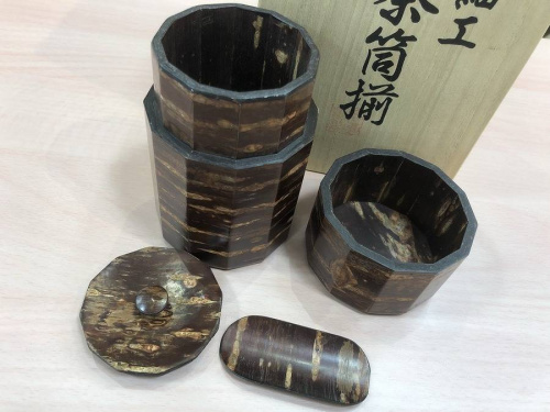 桜皮細工の茶筒