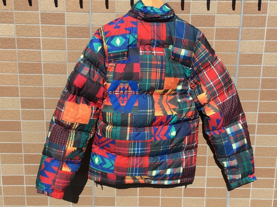 美品 ★POLO RALPH LAUREN ◎パッチワーク柄　ダウン　S/P ラルフローレンパッチワークジャケットフラワー柄