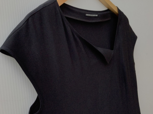 強撚ギャバフラシ布付きドレスのyohji yamamoto+Noir