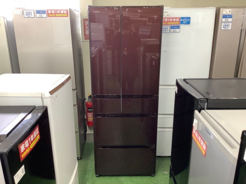 HITACHI 6ドア冷蔵庫 2019年製 457L 入荷いたした！ 日立（HITACHI） 中古・設置込み 520L 2019年製 6ドア冷凍冷蔵庫