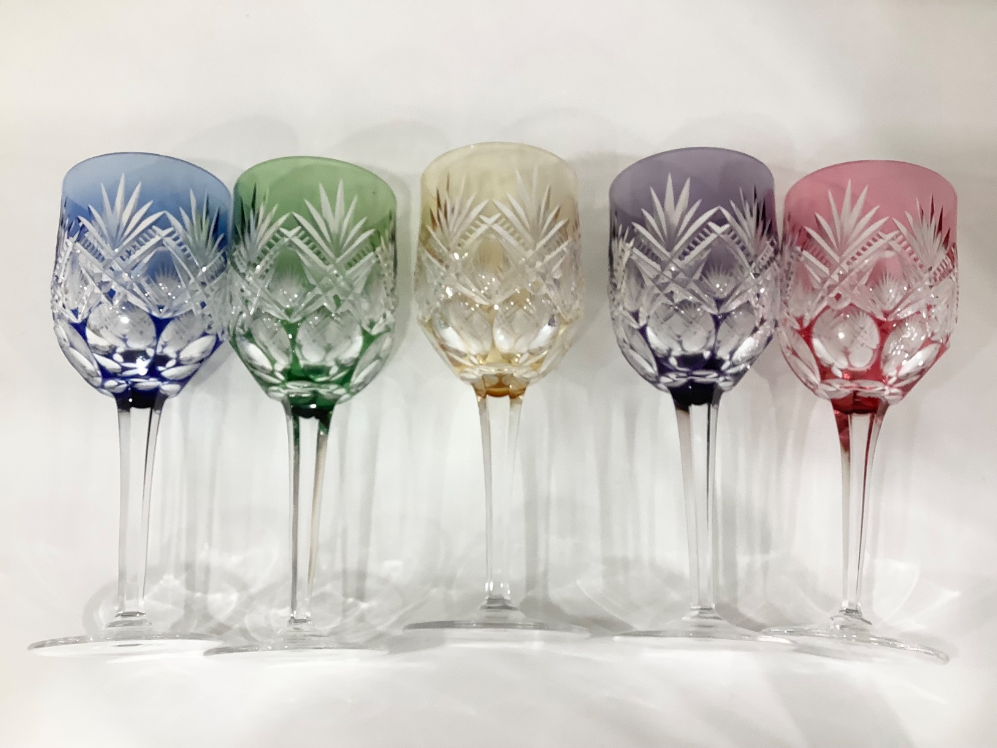 OLD-TIME】初期の中古チェコクリスタルグラス 極上ワイングラス
