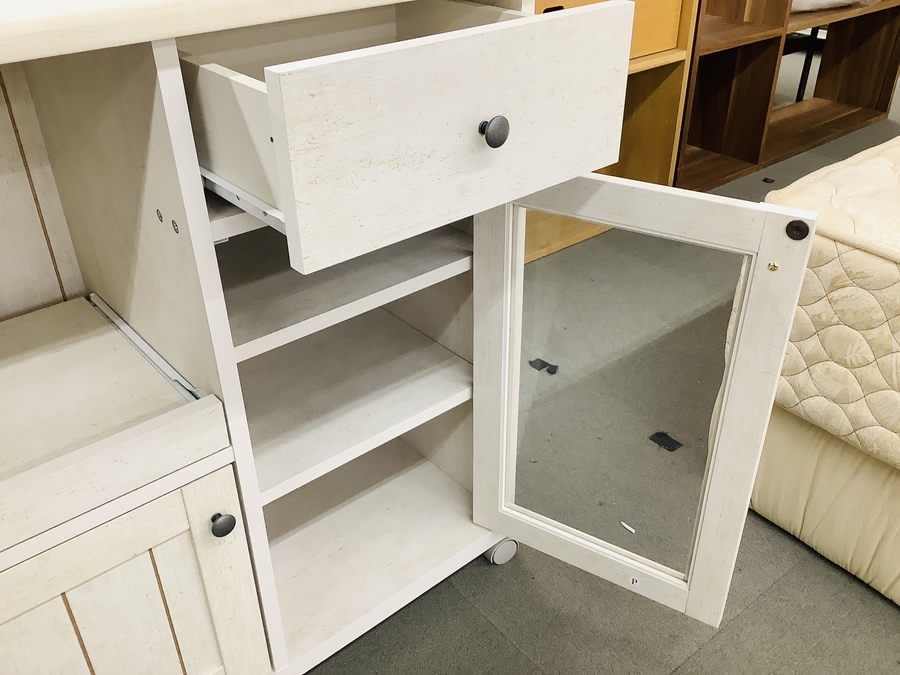 ニトリ カウンターワゴン レンジ台 リズバレー ナチュラル