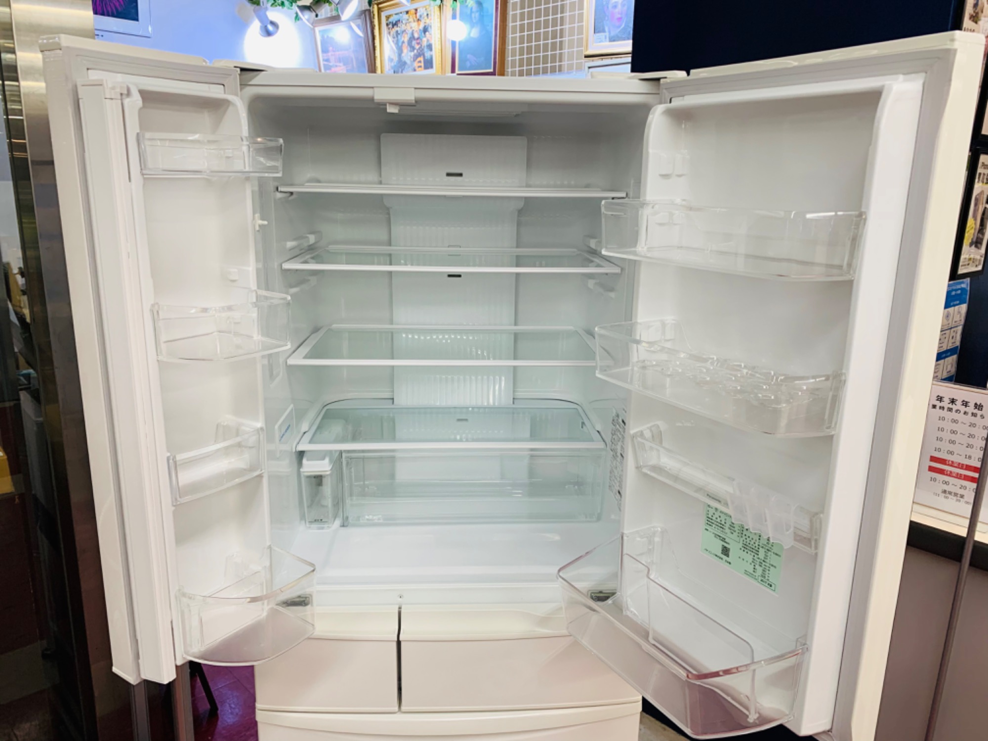 8r25 17年製 6ドア 冷蔵庫 NR-FV45S2-W ファミリー 6ドア冷蔵庫 Panasonic(パナソニック）NR-FV45S2-W 2017年製入荷