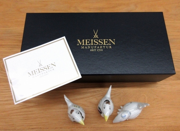 ◆Meissen マイセン コミックバード2体セット フィギュリン 置物 陶器 ◇Meissen マイセン コミックバード2体セット フィギュリン 置物