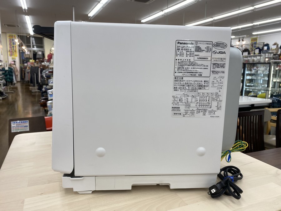 ジャンク品 2018年製パナソニックスチームオーブンレンジ NE-BS805-W