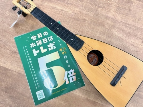 中古楽器店のウクレレ