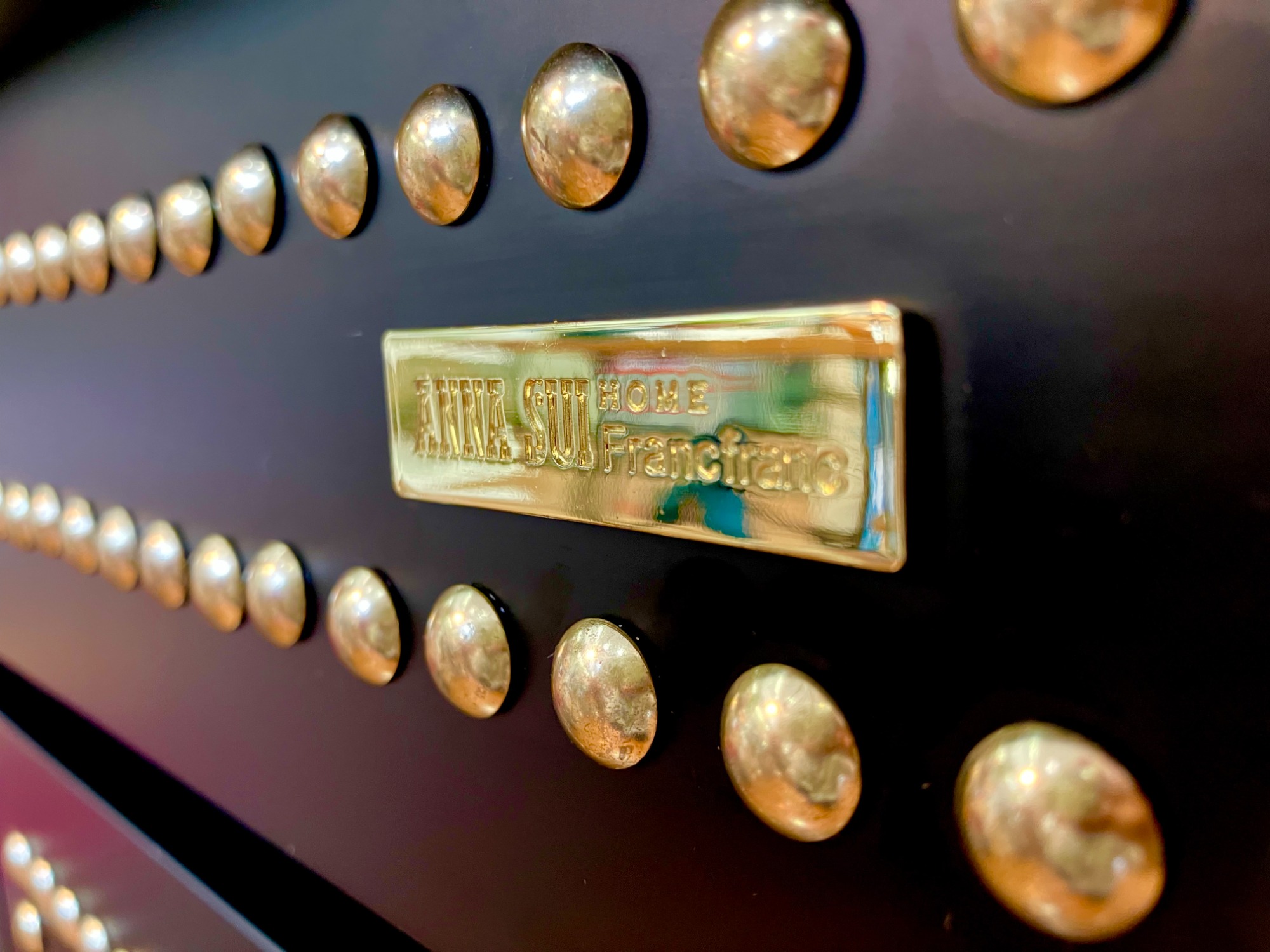 ジ438】ANNA SUI HOME Francfranc ガラス天板3段チェスト (ma)