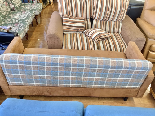 3人掛けソファーのブラウン×グレー