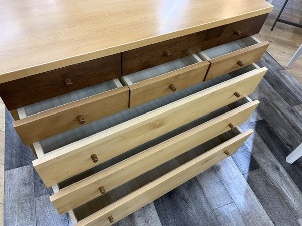 マルヨシ民芸家具 天然木 チェスト 東ハ:【マルヨシ民芸家具】天然木 7段 ハイチェスト ② 幅約