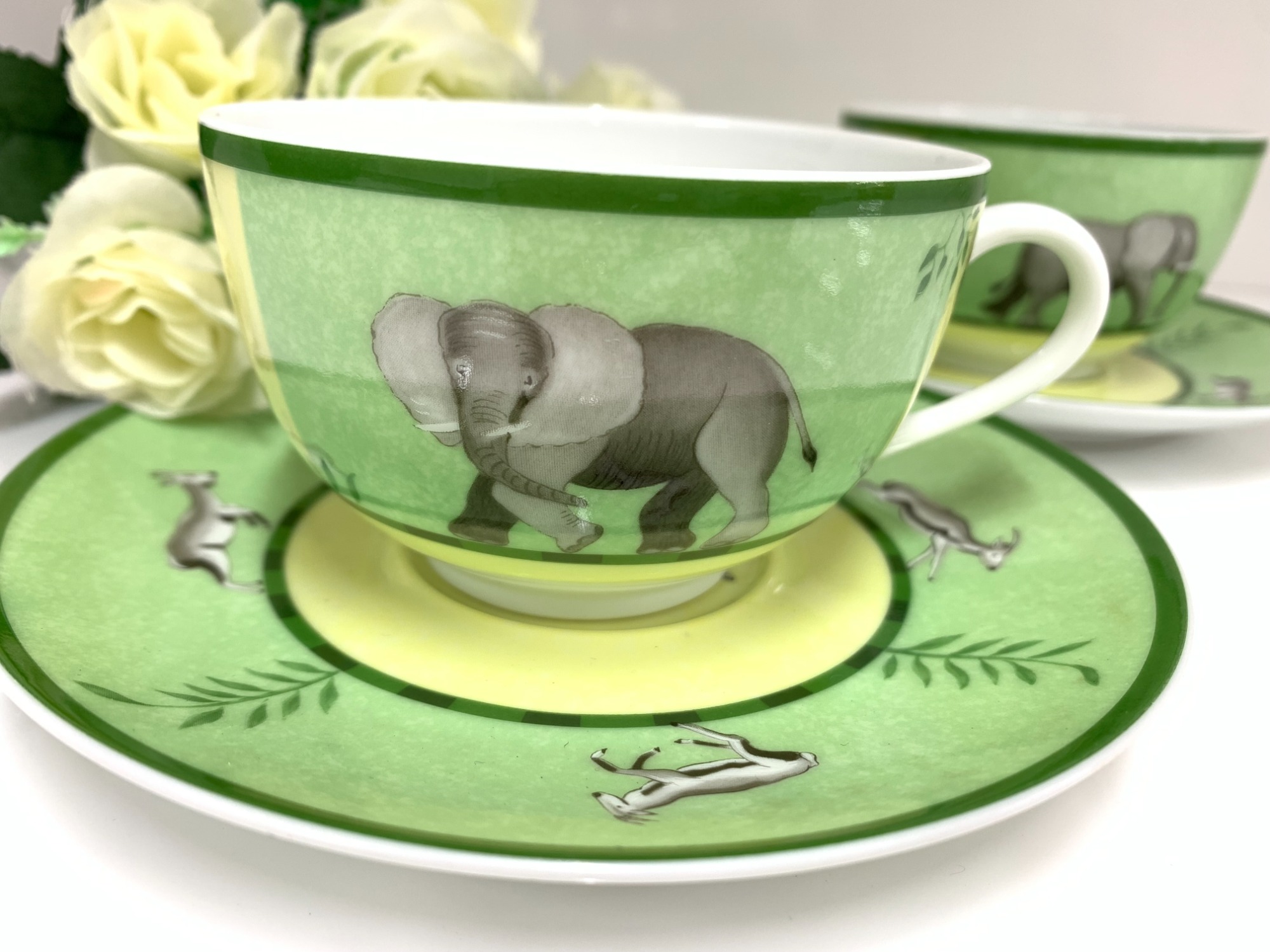 エルメス　HERMES アフリカ　スープカップ2客　美品 エルメス HERMES アフリカ スープカップ2客 美品 エルメス HERMES