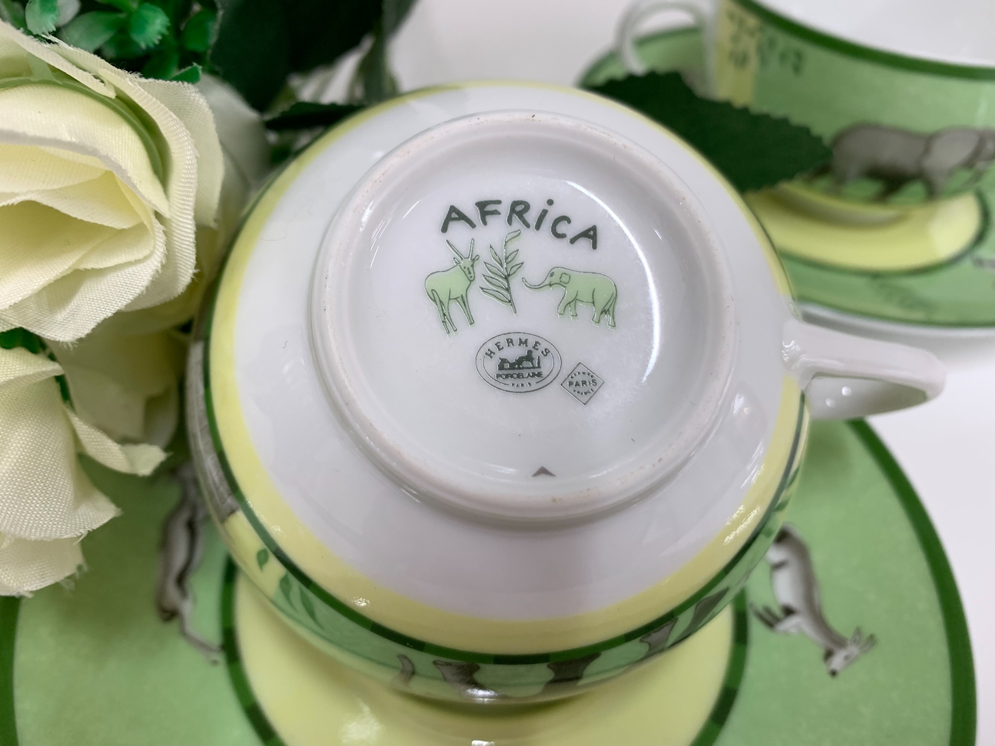 エルメス　HERMES アフリカ　スープカップ2客　美品 エルメス HERMES アフリカ スープカップ2客 美品 エルメス HERMES