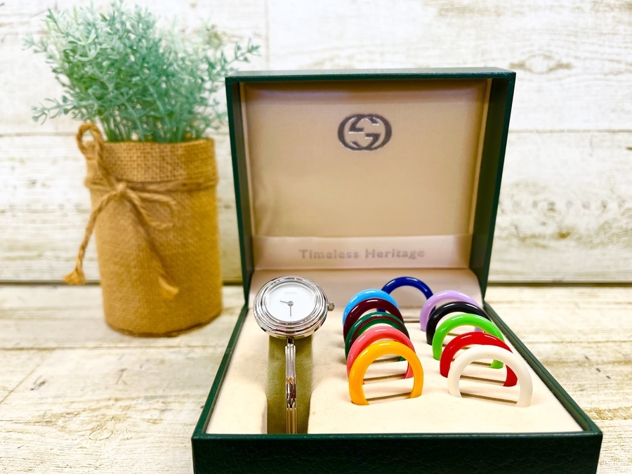 期間限定お値下げ中　グッチ　GUCCI チェンジベゼル　稼働品　ワンオーナー 大人気のハイブランド！GUCCI（グッチ）チェンジベゼル 腕時計を買取