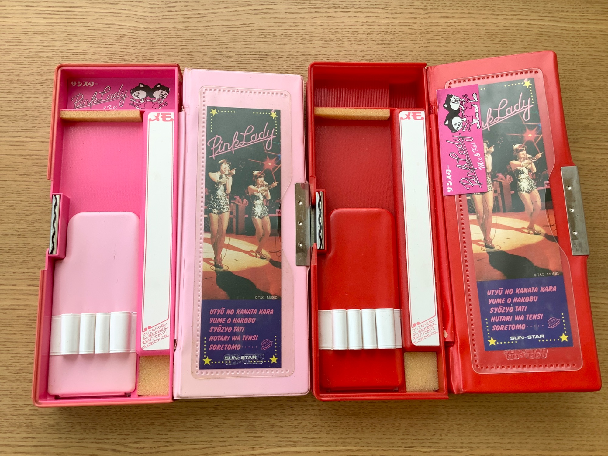 貴重！昭和レトロなピンクレディの筆箱2個セットを買取入荷