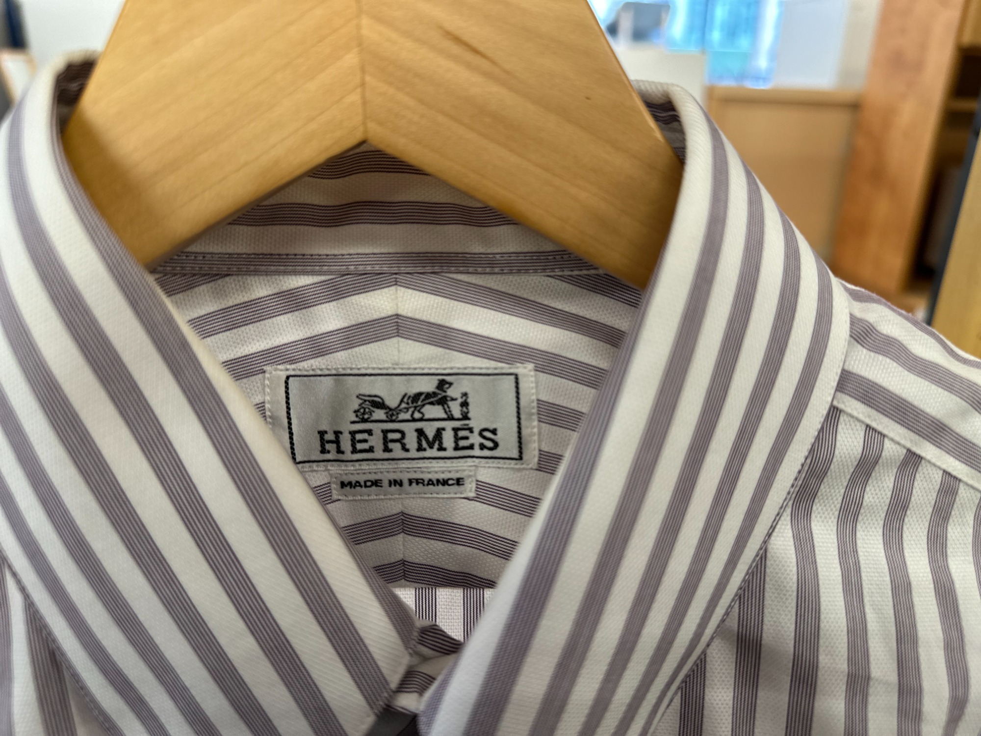 HERMES(エルメス)！セリエボタンダウンストライプシャツ買取入荷致し